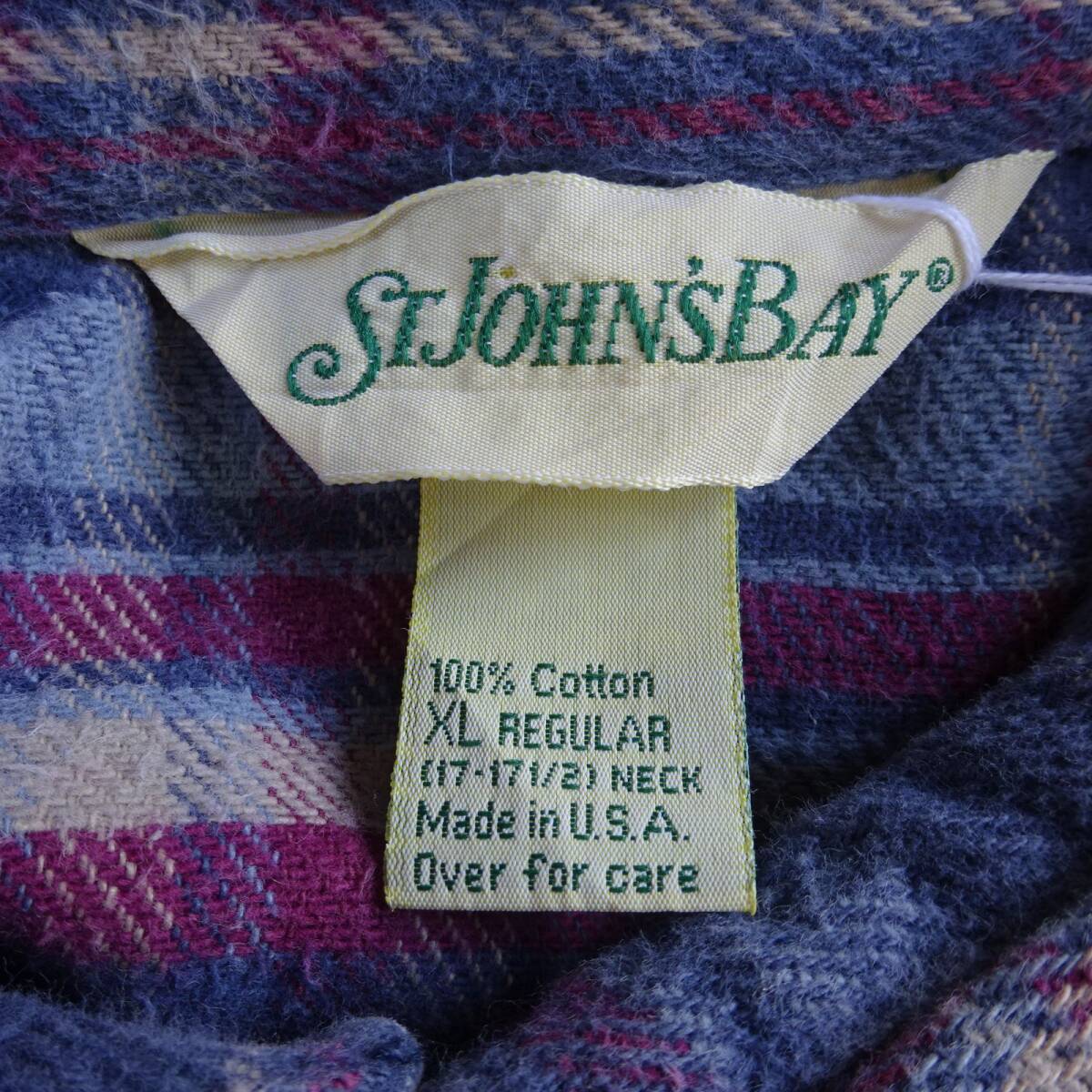 80s ST JOHN'S BAY セントジョンズベイ ネルシャツ USA製 XL 80s ST JOHN'S BAY セントジョンズベイ ネルシャツ USA製 XL