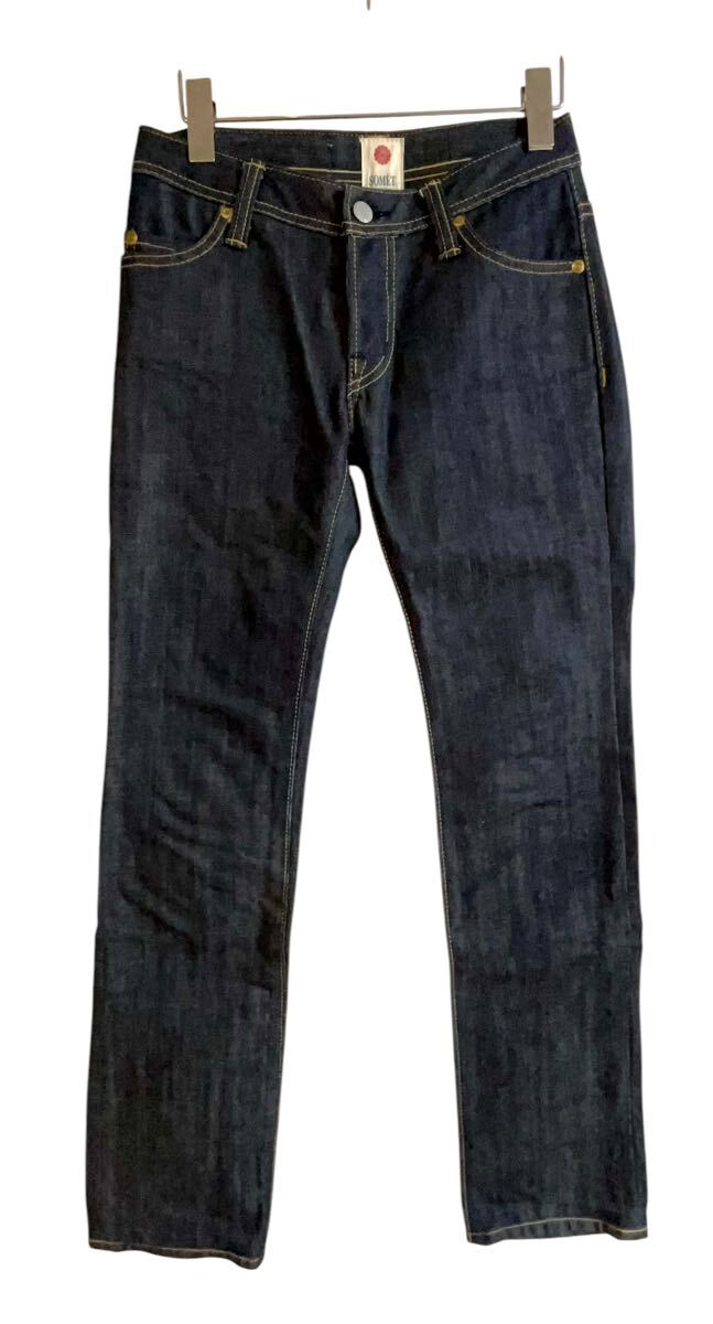 美品 ソメ SOMET ボタンフライ ストレートシルエット　デニム 24 インディゴ　日本製 _画像1