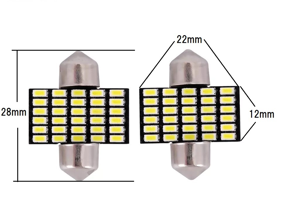 新品 2個セット 爆光 純白 T10×28mm 30連 3014チップ LED ルームランプ ホワイト 白 T10×31mm にも
