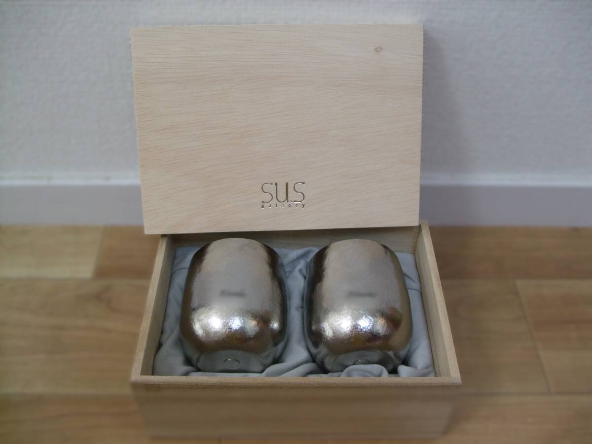 ★訳あり品・新品未使用★SUS gallery（サスギャラリー）★真空チタンタンブラー 2客セット★木箱★格安にて！