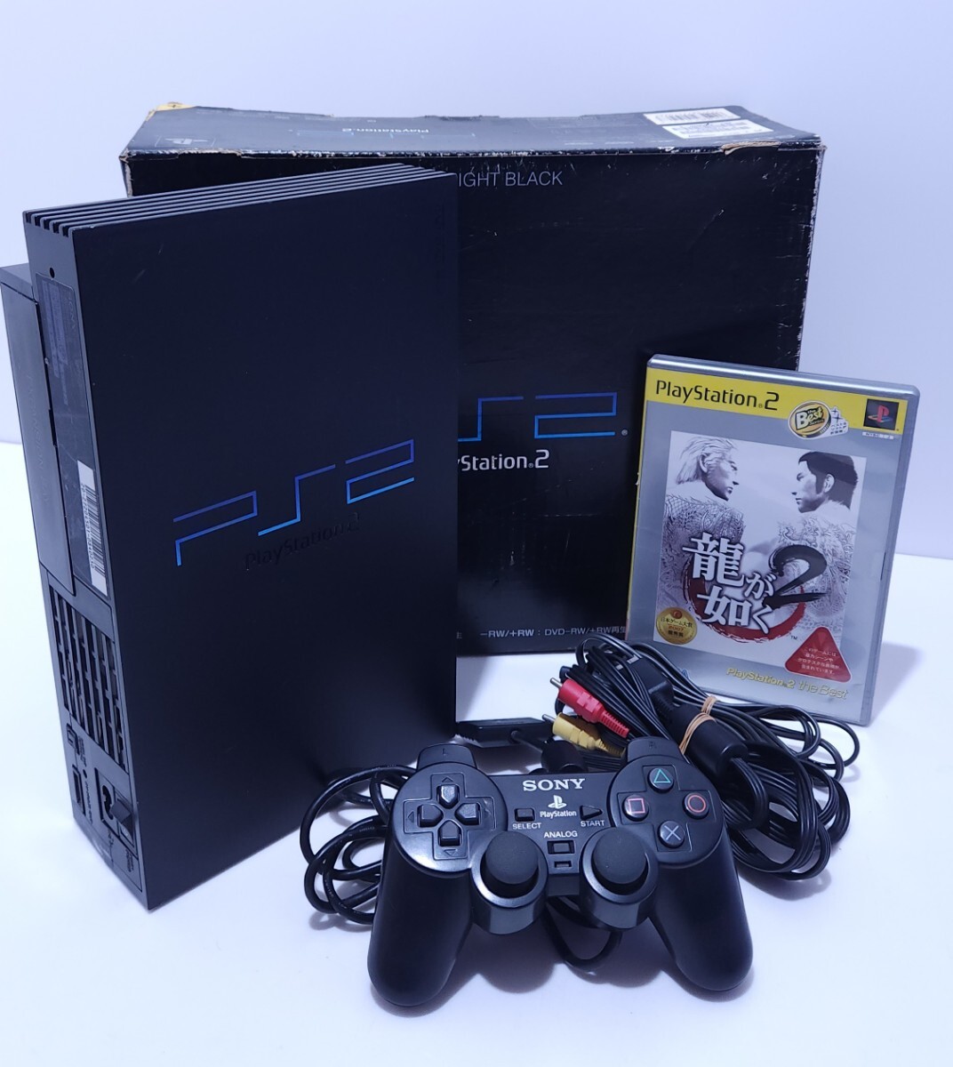 動作品 PS2 プレイステーション2 SCPH-50000ミッドナイトブラックコントローラ クリア プレステ PlayStation 希少品 箱付 まとめて(A-21)