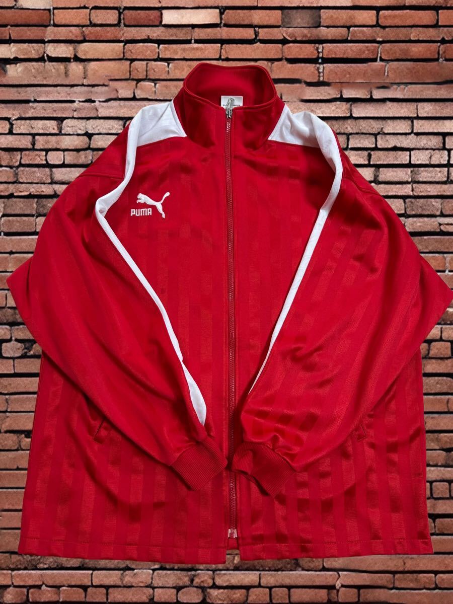 レア PUMA プーマ ラインジャージ トラックジャケット 赤 白 レア PUMA プーマ ラインジャージ トラックジャケット 赤 白