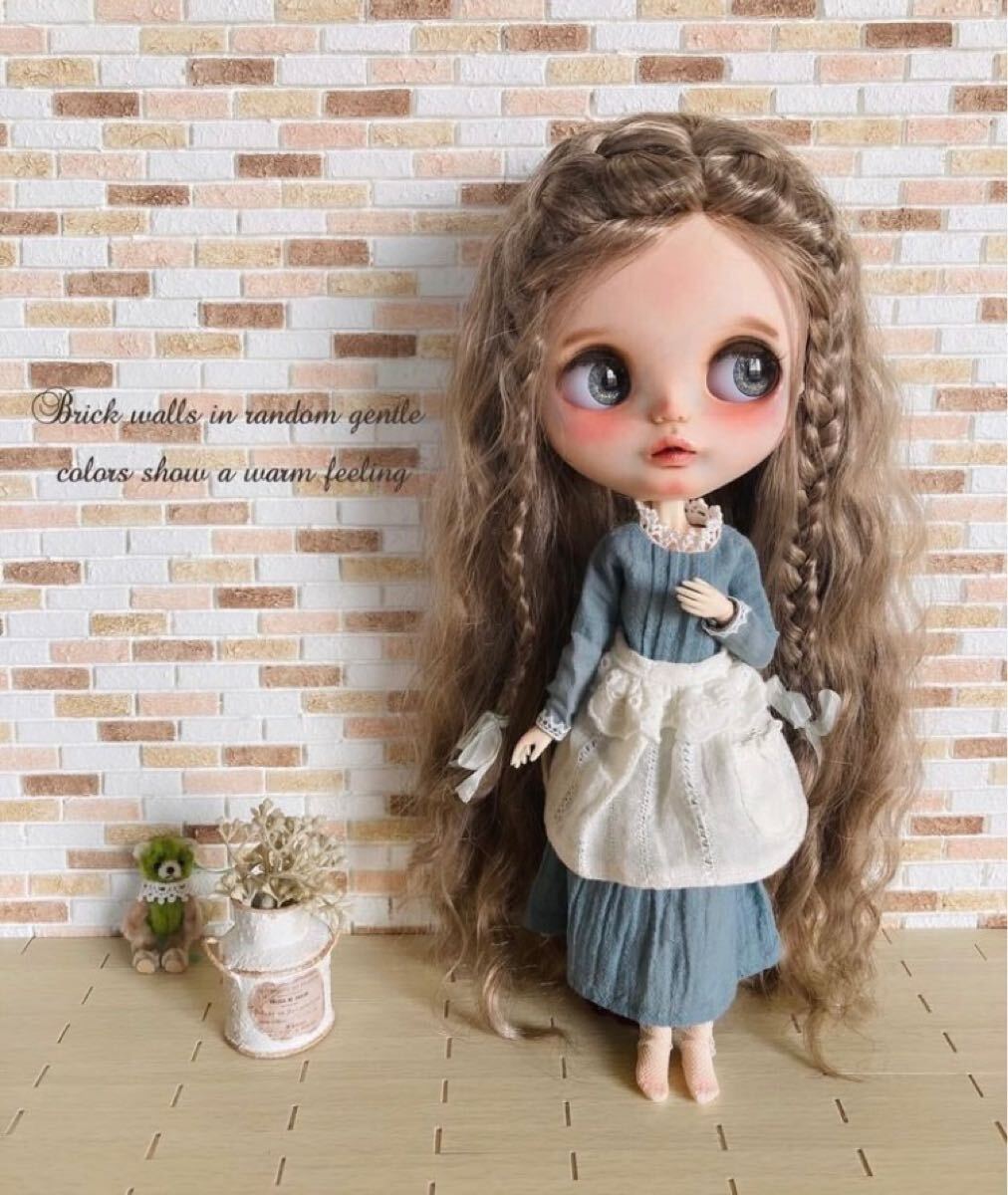 ミニチュア ドールハウス 背景ボード 壁 床 ブライス リカちゃん １／６ 家具 オビツ 棚 机 ドール ドール家具 カスタムブライス レンガ