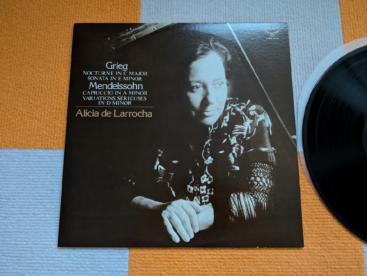 【ハイブリッド洗浄】レコード/LONDON/K18C-9149/Alicia de Larrocha/Grieg/Mendelssohn/ラローチャ/【3点以上で送料無料!! 】NE19LP5