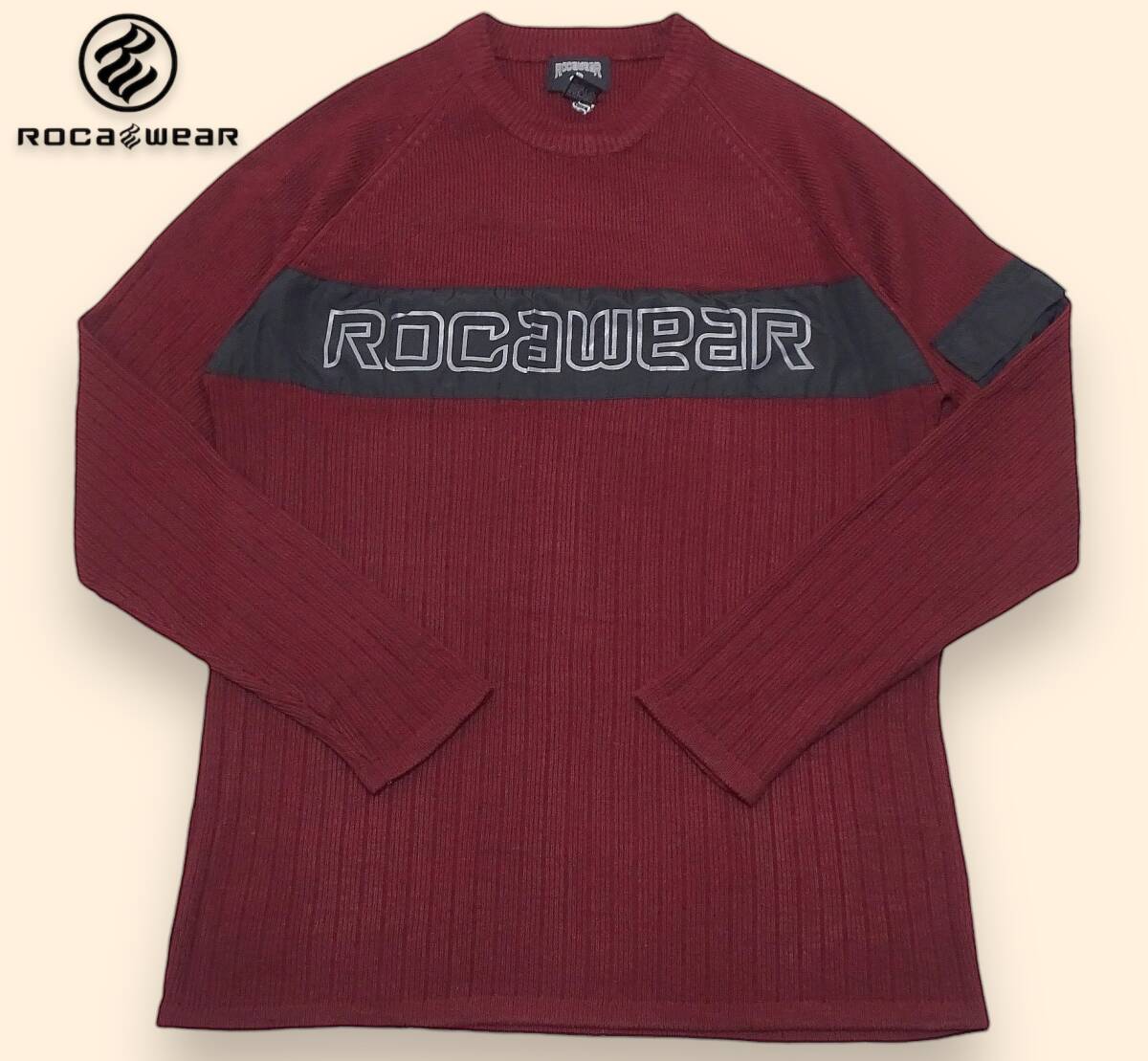 ROCAWEAR（ロカウェア）/アクリル100％/クルーネックセーター/L_画像1