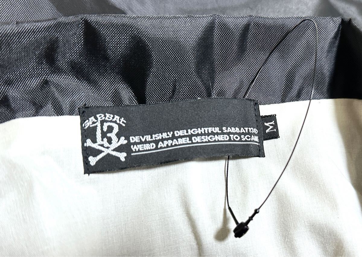 6-29 未使用 SABBAT13 サバト サーティーン D.D.T.W. コーチ ナイロン ジャケット SBT-JKT-022 M ブラック 黒 パンク ロック バンド_画像5