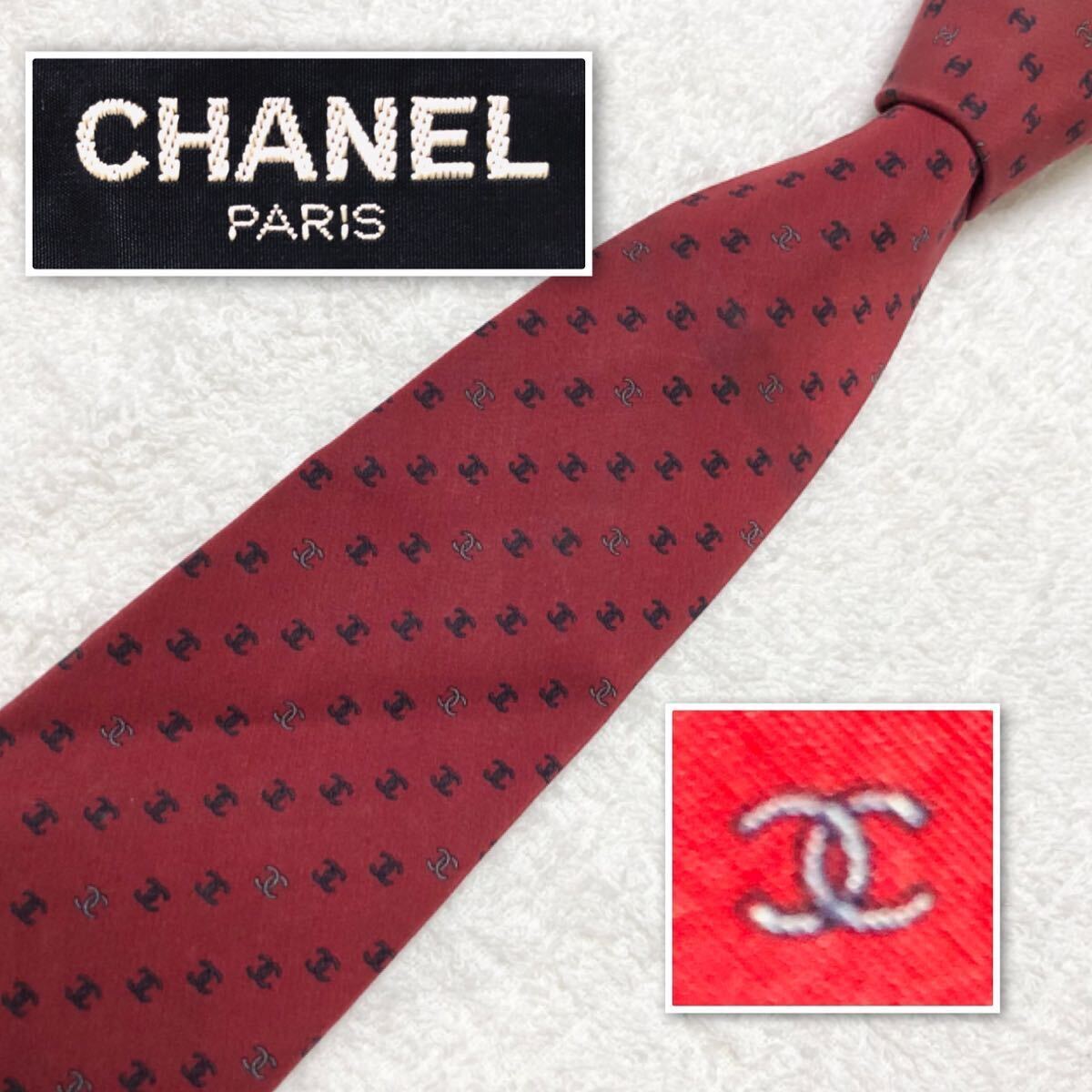 CHANEL シャネル ネクタイ ココマークのレジメンタルストライプ CHANEL シャネル ネクタイ ココマークのレジメンタルストライプ