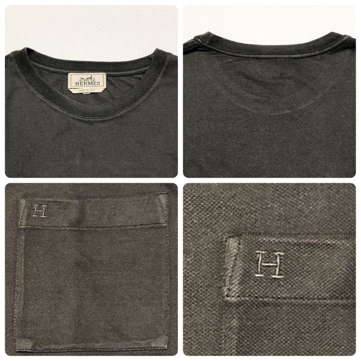希少ビッグサイズ HERMES エルメス Tシャツ 胸ポケット ワン 希少ビッグサイズ HERMES エルメス Tシャツ 胸ポケット ワン