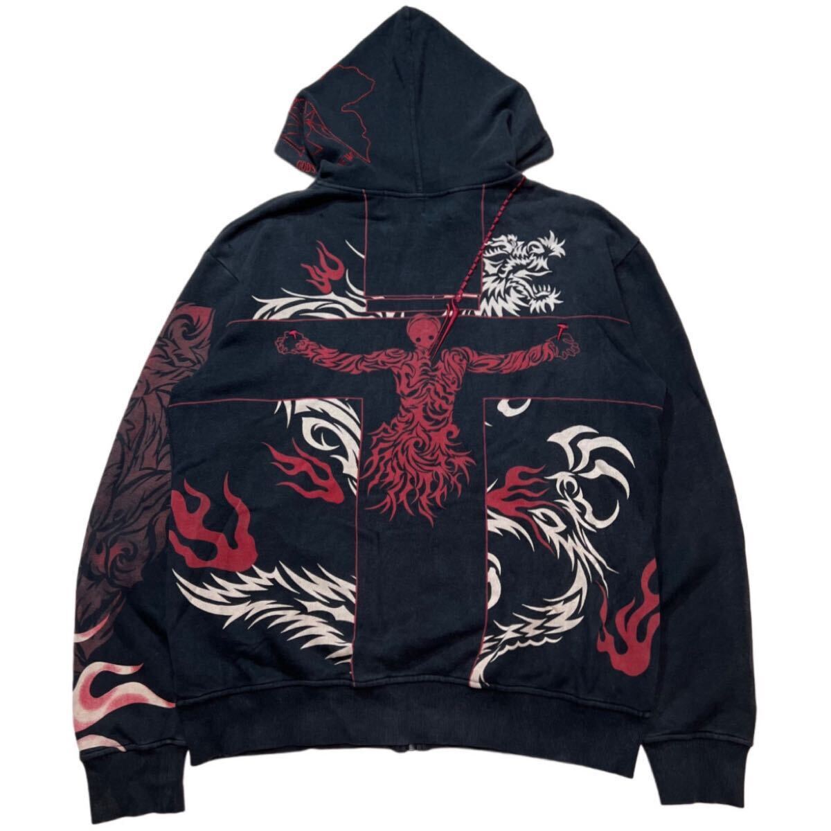 Rare 00s Japanese label EVANGELION embroidered over-size zip hoodie archive collection vintage Anime made in Japan エヴァ 希少