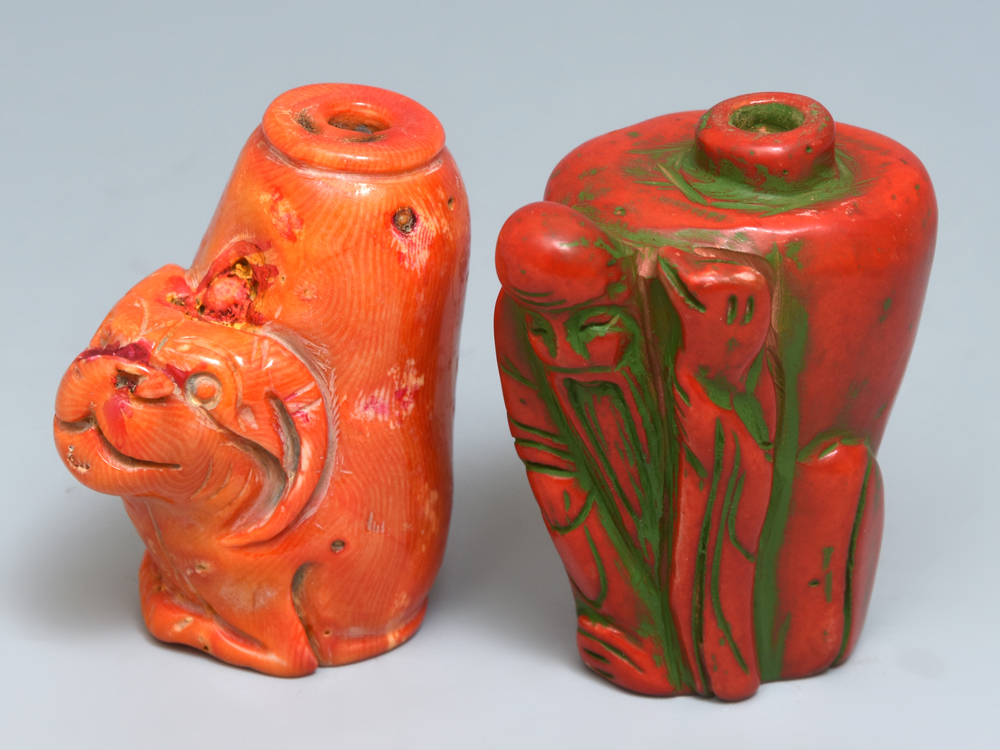 珊瑚　鼻煙壺　清　中国美術　時代物 珊瑚鼻煙壺清中国美術時代物