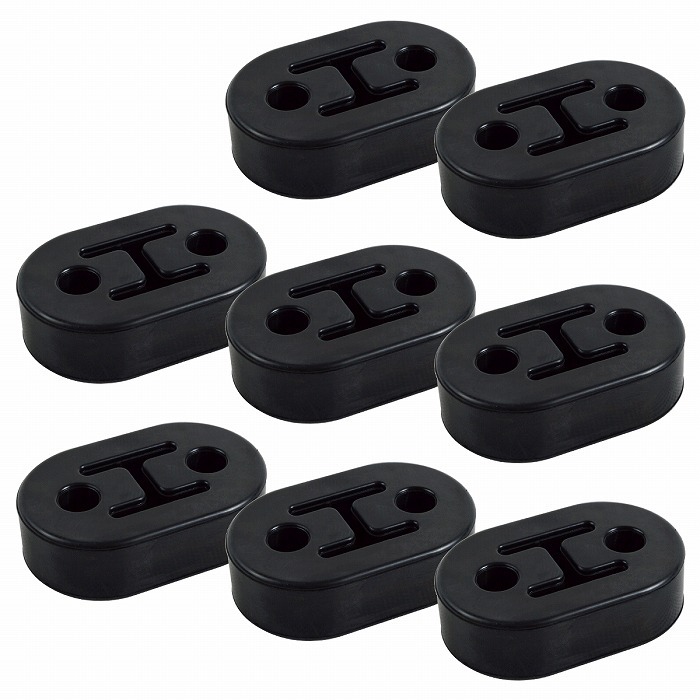 【送料無料】『8個』2穴 12mm 汎用 強(qiáng)化 マフラー ハンガー ブラケット 交換 ブッシュ マウント リング 吊り 干渉 ゴム 車 黒/ブラック