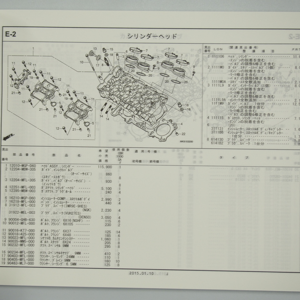 CBR1000RR SP Champion специальный SC59-170 список запасных частей 1 версия эпоха Heisei 27 год 1 месяц выпуск CBR1000SAF