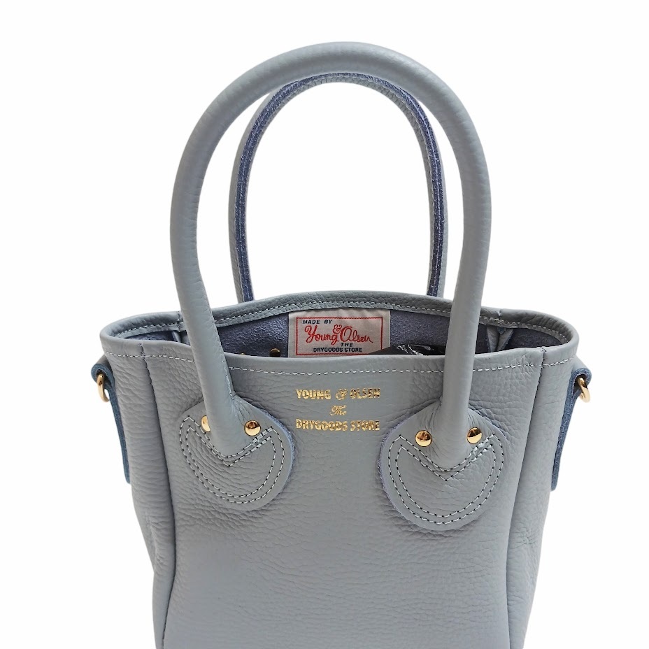 ③ 美品 YOUNG&OLSEN ヤングアンドオルセン EMBOSSED LEATHER TOTE D XS QUARRY GREY YO2401-GD001 ミニトートバッグ ハンドバッグ