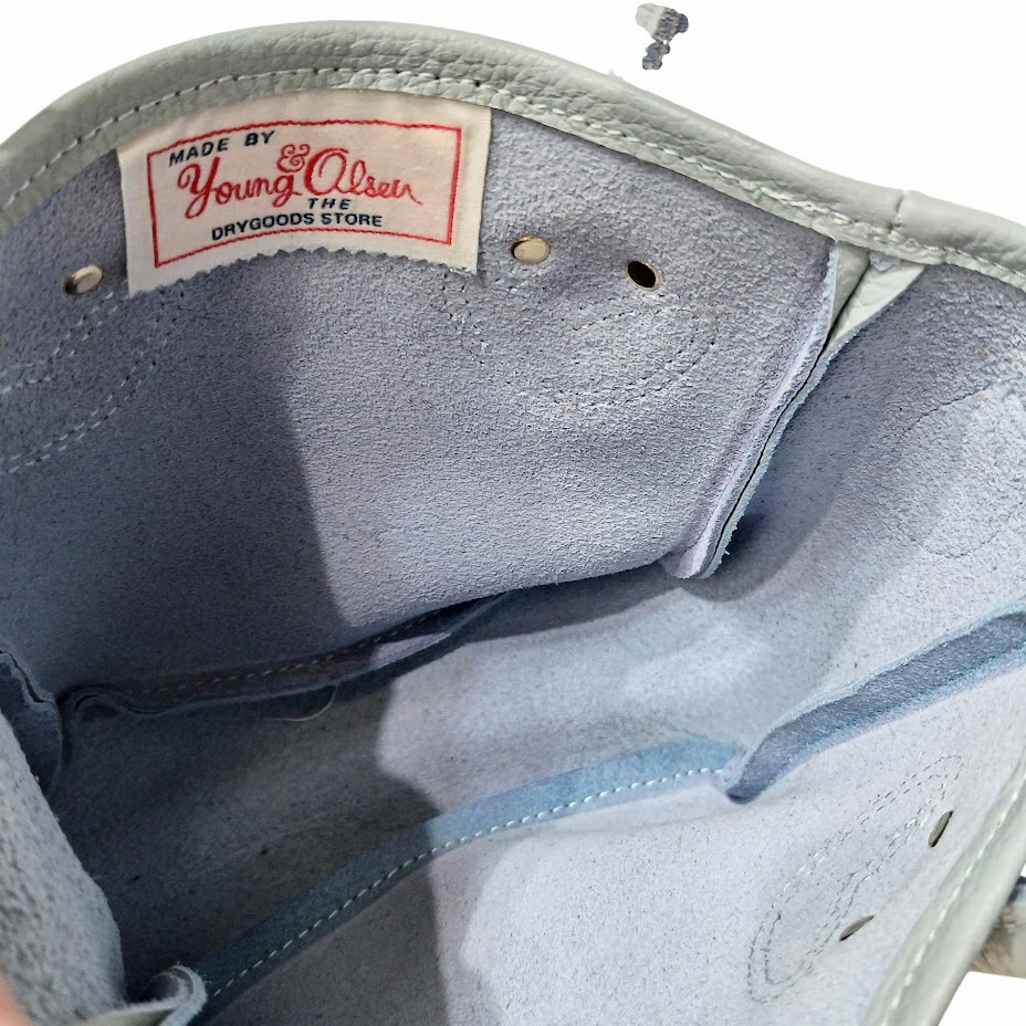 ③ 美品 YOUNG&OLSEN ヤングアンドオルセン EMBOSSED LEATHER TOTE D XS QUARRY GREY YO2401-GD001 ミニトートバッグ ハンドバッグ