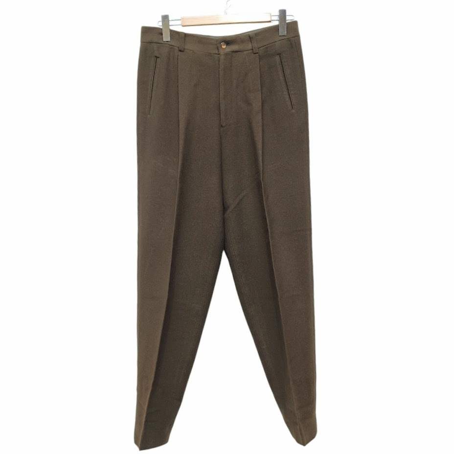 ISSEY MIYAKE イッセイミヤケ ME13-EF013 スラックス タックパンツ ウール サイズXL ブラウン系 80s 90s
