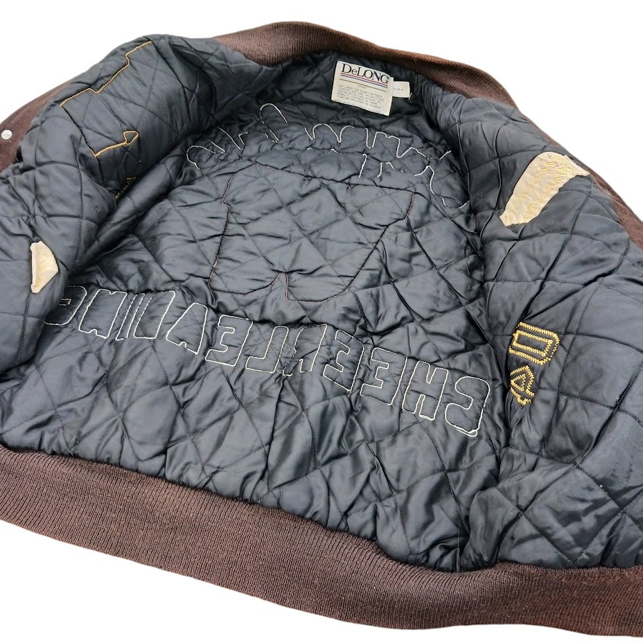 80s USA製 DeLONG デロング スタジャン アワードジャケット DeLong DELONG デロング アメリカ製 アワードジャケット Sサイズ
