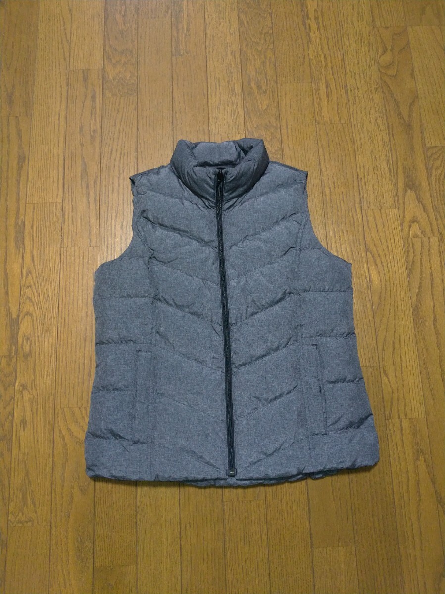 ランズエンド LANDS' END ジャケット ダウンベスト レディース　グレー　サイズＬ　羽毛