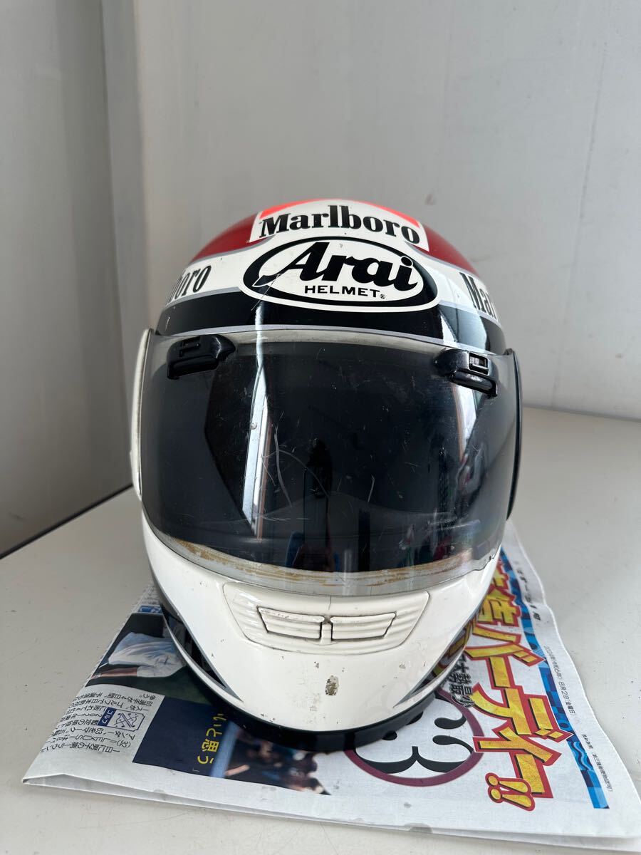 フルフェイス マルボロ SNELL Mサイズ アライ 昭和 当時物 Arai Marlboro フルフェイスヘルメット ジャンク 10/7(1