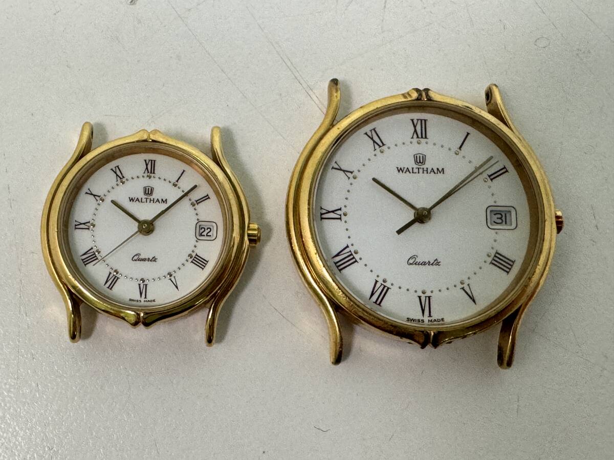 TN0609-192 2968【1円スタート】 腕時計　ウォルサム　WALTHAM　クオーツ ペアセット　42520.31.M/32520.30.M　ホワイト文字盤