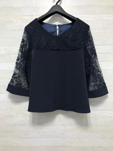 新品☆LL紺系?ワイドパンツドレス?セットアップ?上品レース☆p622