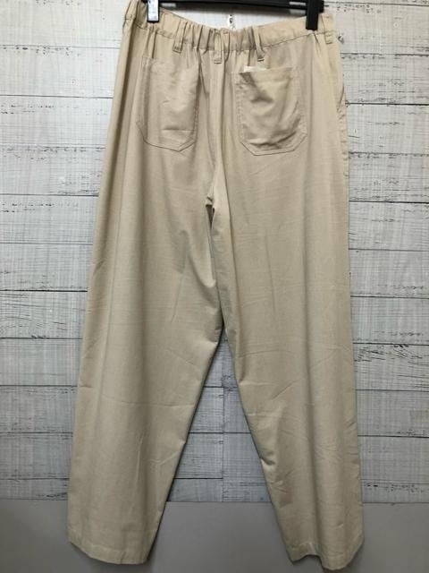 新品☆3Lトールサイズ?ベージュ系?涼しげ麻混ベイカーワイドパンツ☆k716