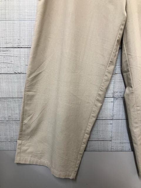 新品☆3Lトールサイズ?ベージュ系?涼しげ麻混ベイカーワイドパンツ☆k716