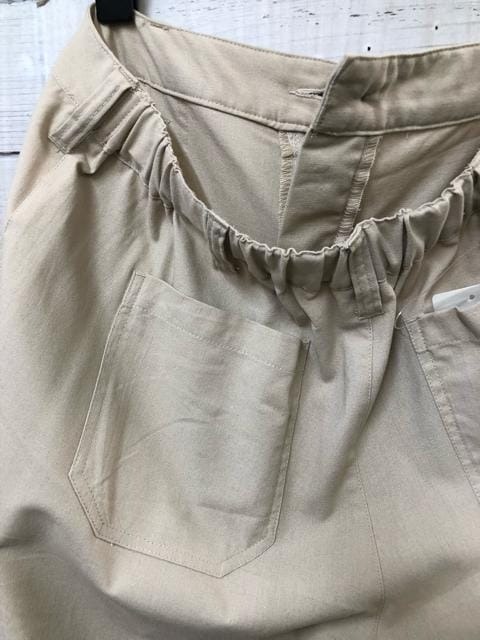 新品☆3Lトールサイズ?ベージュ系?涼しげ麻混ベイカーワイドパンツ☆k716