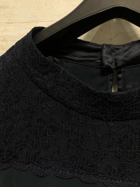 新品☆3L紺系♪すけ感レース袖♪ドッキングワンピース♪パーティ 新品☆3L紺系♪すけ感レース袖♪ドッキングワンピース♪パーティ