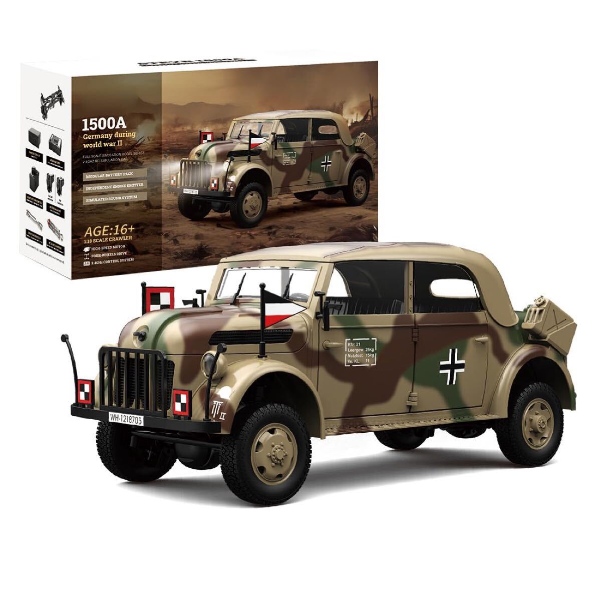 グレー 全合金ボディ ラジコン ドイツ HG4-51pro 1/18スケール グレー 全合金ボディ ラジコン ドイツ HG4-51pro 1/18スケール