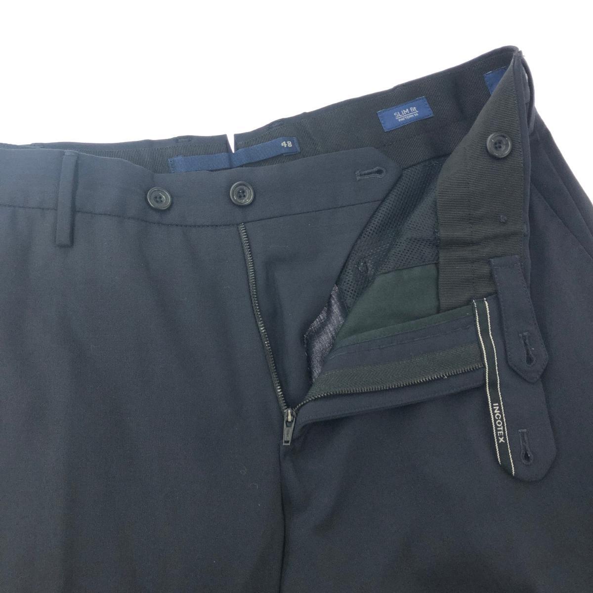 【美品】INCOTEX インコテックスアーバントラベラーネイビー 48サイズ 良好◇INCOTEX インコテックス SLIM FIT スラックスパンツ