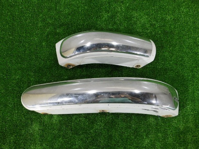 241823 H9年 オプティ(L300S) 純正 バンパーモール 泥除け セット メッキ 白色 [3D507]_画像2