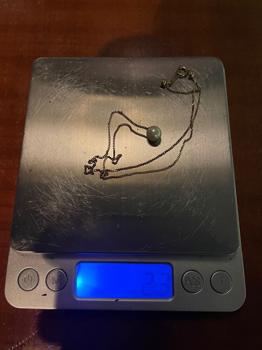 k18 本真珠ネックレス 18k アクセサリー 2.3g