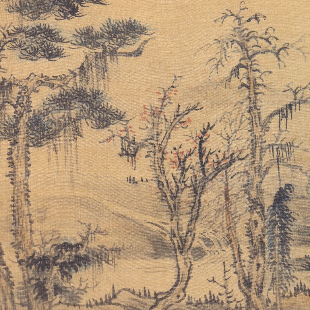 中国書画 小品 中国 近現代 佚名書 『山水』 絹本書道 レンズ 中国書画 小品 中国 近現代 佚名書 『山水』 絹本書道 レンズ