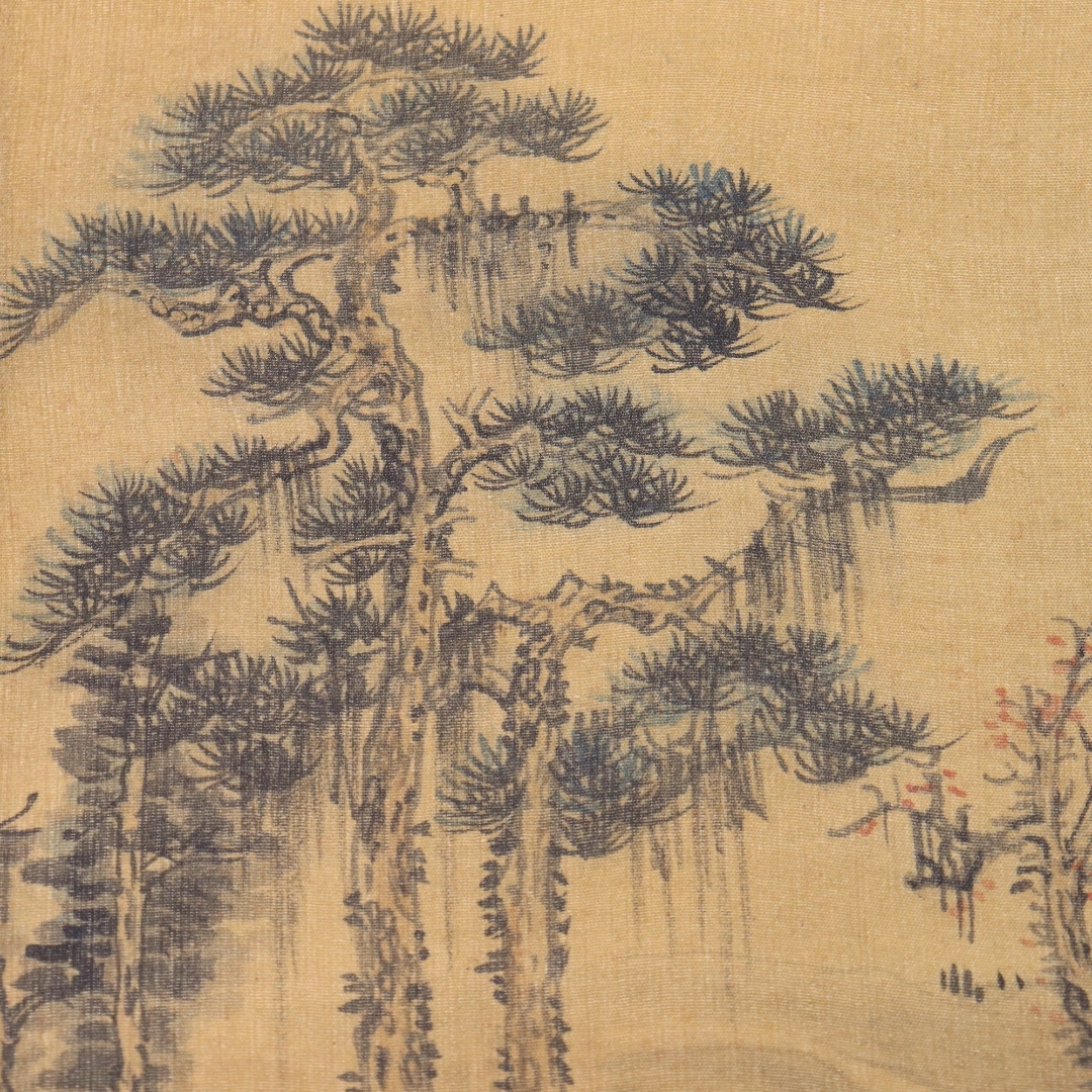 中国書画 小品 中国 近現代 佚名書 『山水』 絹本書道 レンズ 中国書画 小品 中国 近現代 佚名書 『山水』 絹本書道 レンズ