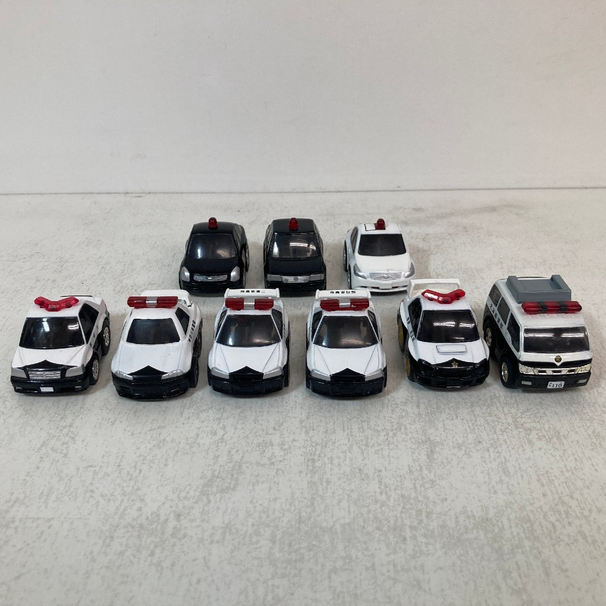 【まとめて9点】 タカラ トミー チョロＱ 警察車両 パトロールカー パトカー クラウン スカイライン 警視庁 神奈川 埼玉 他 TAKARA TOMY ★