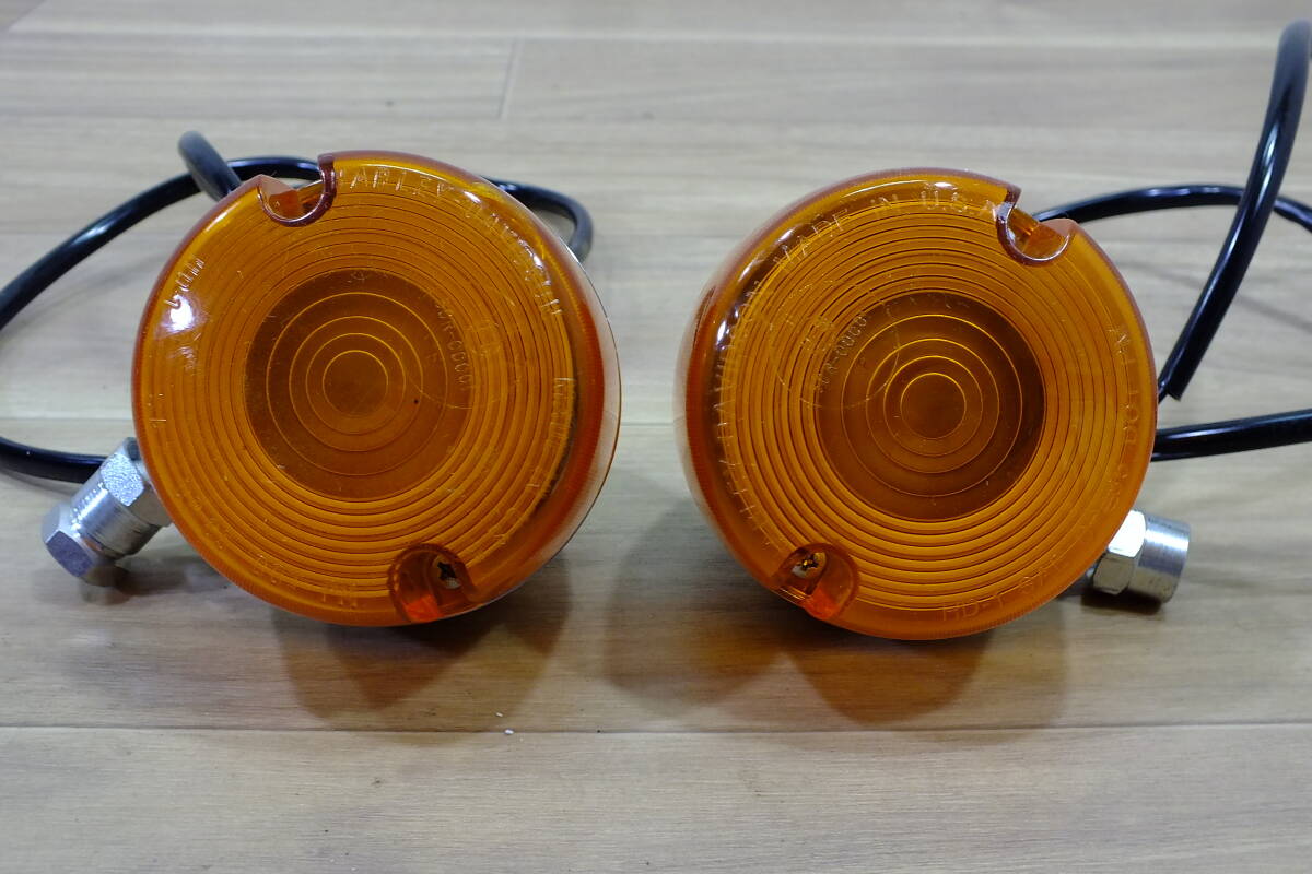 ◆ EVO ハーレー純正　フロントウインカー 配線カット有 中古品 スポーツスター?ダイナ?ソフテイル?ミカン?バックミラー下吊げ