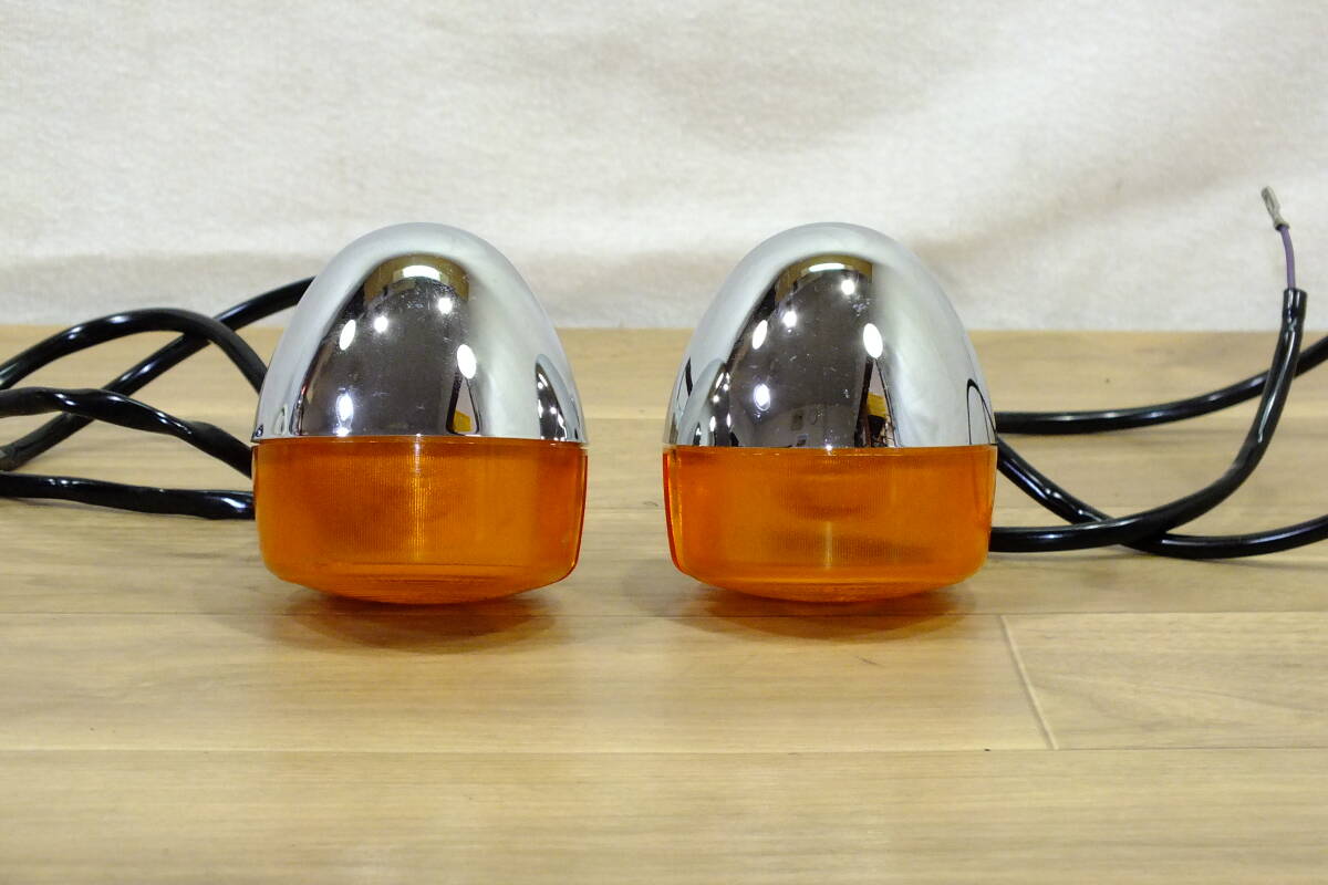 ◆ EVO ハーレー純正　フロントウインカー 配線カット有 中古品 スポーツスター?ダイナ?ソフテイル?ミカン?バックミラー下吊げ