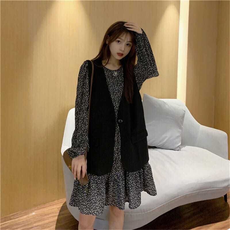  lady's setup One-piece + the best 2 point set total pattern One-piece spring autumn long sleeve easy lovely large size LSFA051(M-4XL)