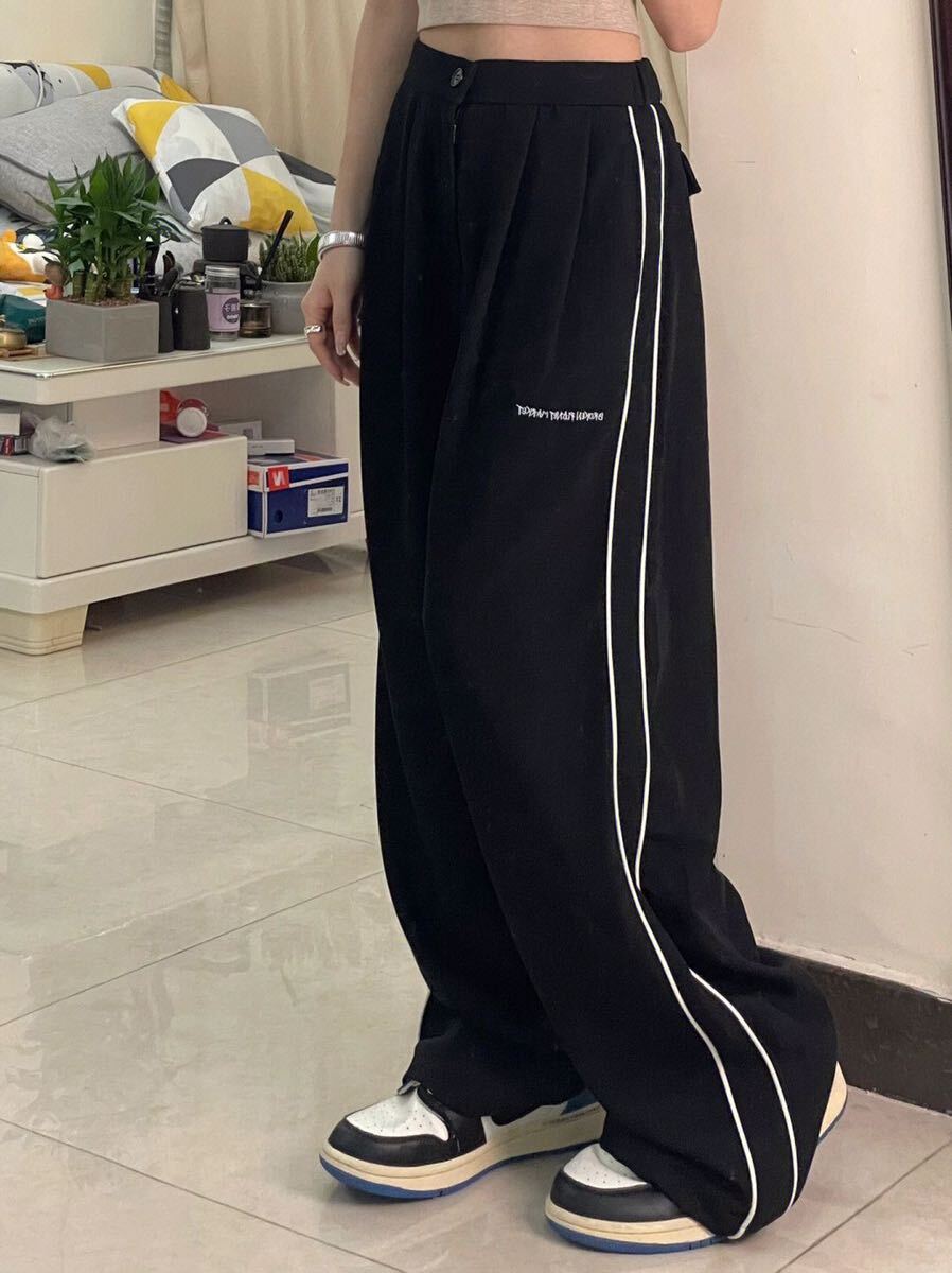 レディース サルエルパンツ 長ズボン 大きいサイズ サイドライン シンプル ジョガーパンツ ウエストゴム 春 夏 秋 LPFA078(XL-6XL)