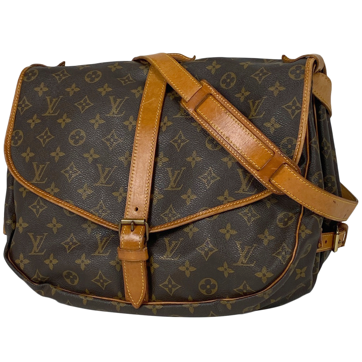  Louis * Vuitton Louis Vuittonso mules 35 diagonal .. shoulder bag monogram Brown M42254 lady's [ used ]