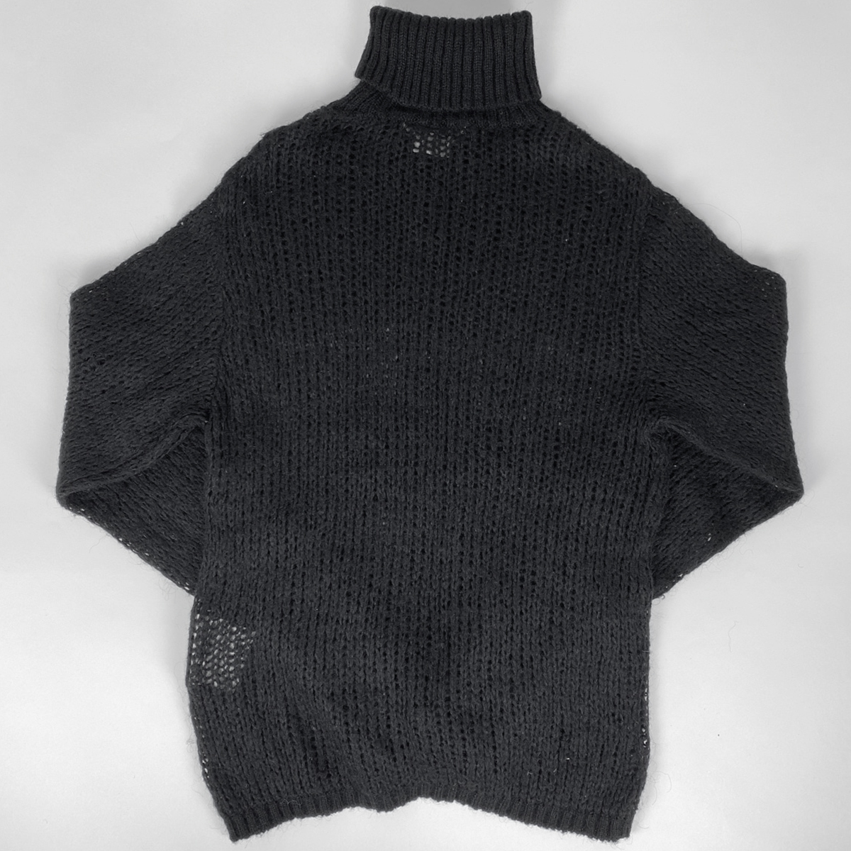  Comme des Garcons COMME des GARCONS high‐necked sweater knitted mesh tops sweater nylon acrylic fiber moheya black used 