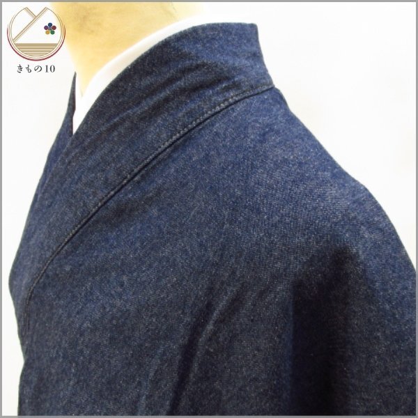 ★着物10★ 1円 綿 着物 デニム 単衣 身丈166cm 裄68cm [同梱可] ☆☆☆☆