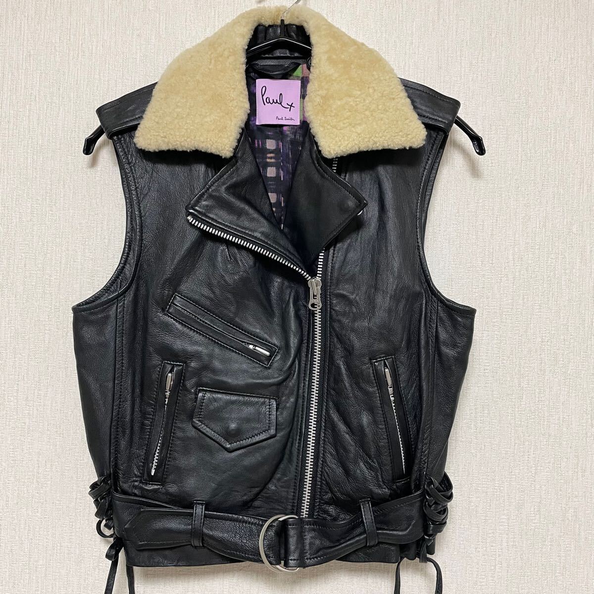 人気商品【paul smith】レザーベスト/BLK/羊革/ポールスミス 人気商品【paul smith】レザーベスト/BLK/羊革/ポールスミス