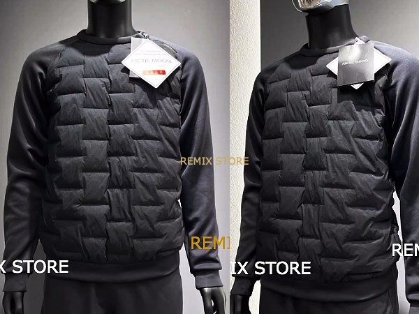 ★かっこいい 高級 スリム フロント 中綿 ハイテク織パッド 切替 ナイロン スウェット 黒 メンズ サイズM～3XL 大きいサイズ パーカー★430