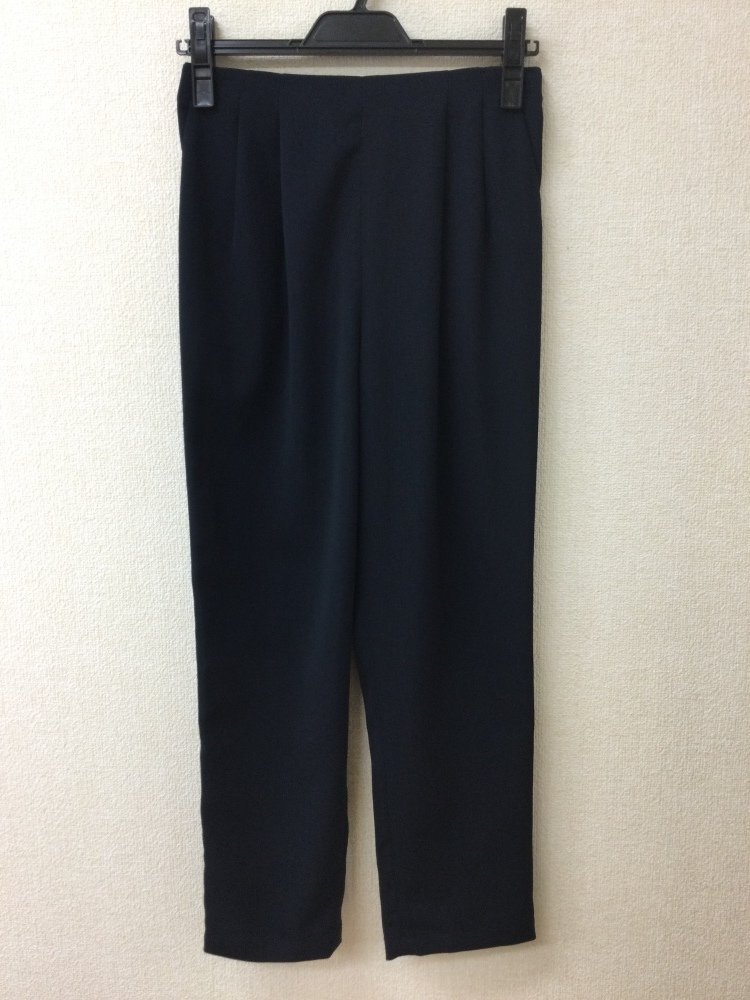 a.v.v 紺黒タックパンツ ウエストゴム サイズS