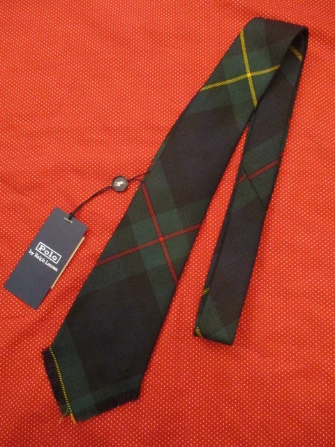 *[ новый товар * не использовался * полцены и меньше ]*POLO RALPH LAUREN/ Polo Ralph Lauren /Polo Vintage Tie 100%WOOL/ черный часы Thai *