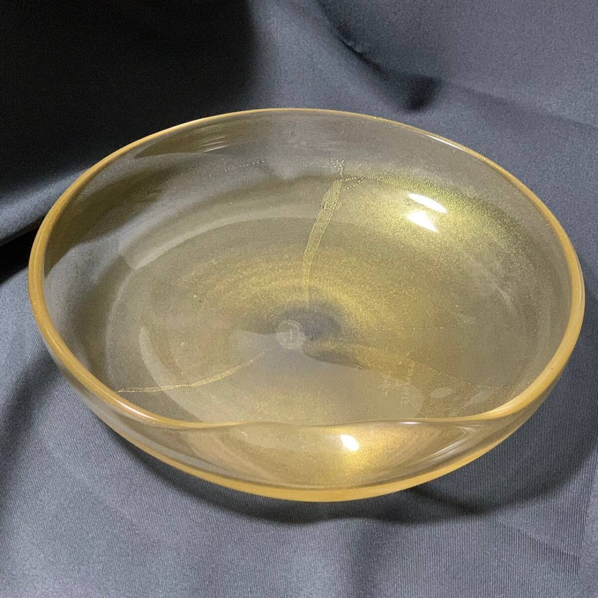 60000円 希少 ムラノグラス 24K ヴェネツィアングラス 大皿 60000円 希少 ムラノグラス 24K ヴェネツィアングラス 大皿