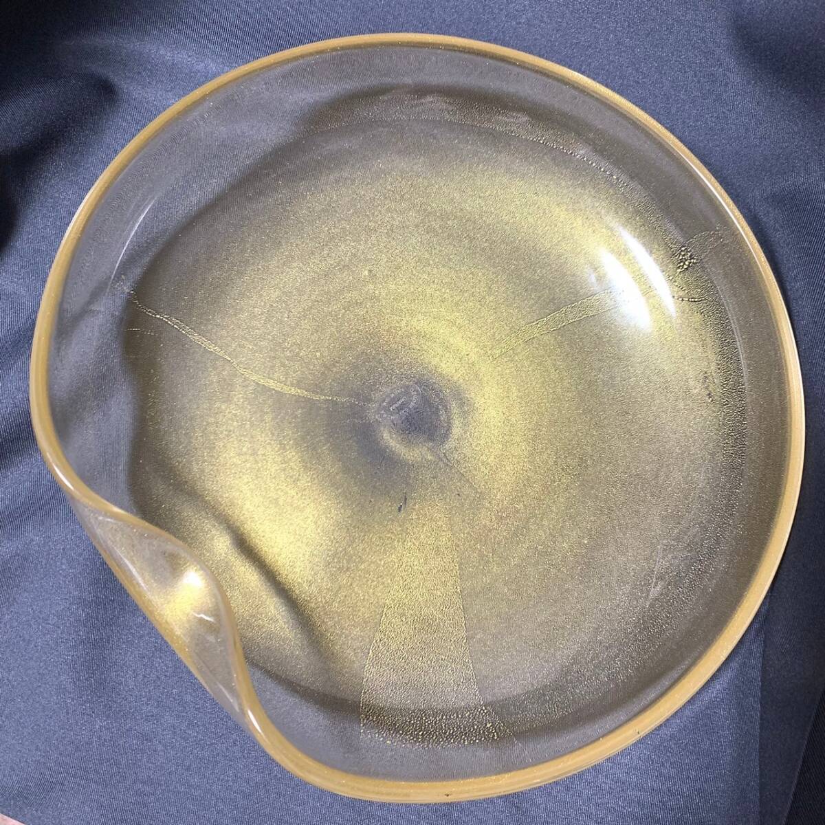 60000円 希少 ムラノグラス 24K ヴェネツィアングラス 大皿 60000円 希少 ムラノグラス 24K ヴェネツィアングラス 大皿