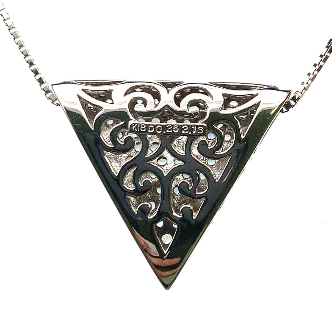  アレキサンドライト 2.13ct ダイヤモンド ネックレス ペンダントトップ ホワイトゴールド K18WG 45cm 12.9g