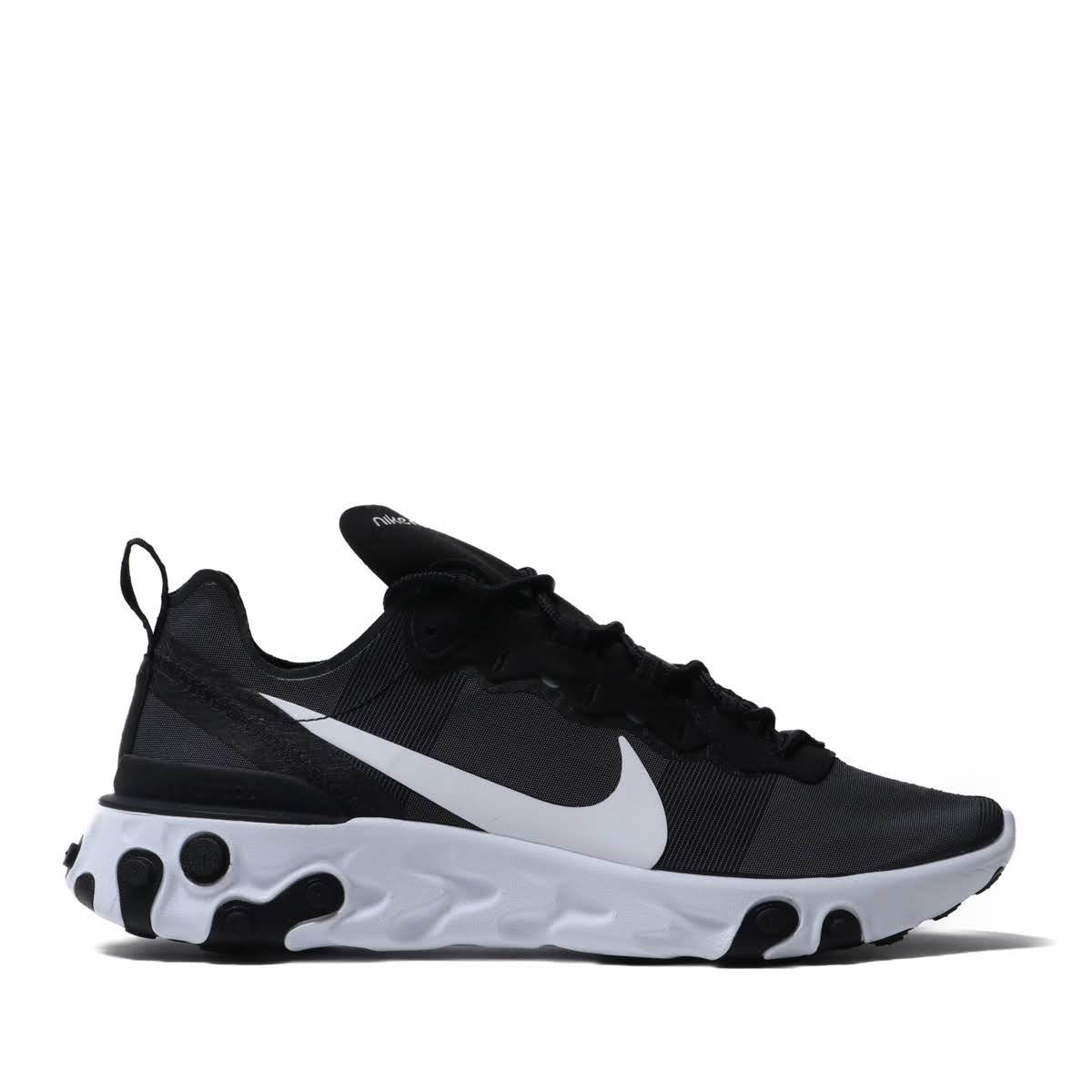 送料無料 28cm●ナイキ リアクト エレメント 55 黒 白 NIKE REACT ELEMENT 55 BQ6166-003 軽量 スニーカー ランニング BLACK_画像1